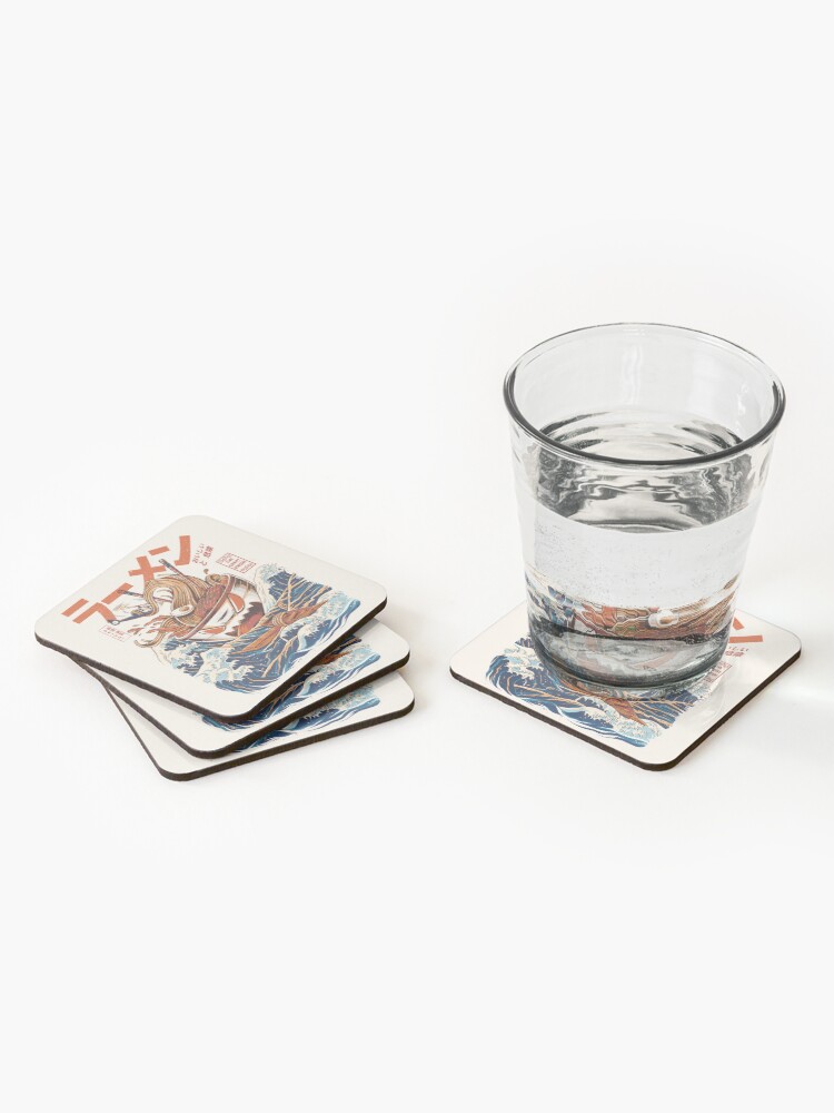 Alternate view of The Great Ramen off Kanagawa Coasters (Set of 4)