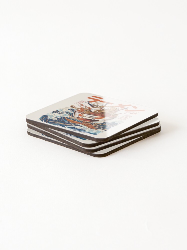 Alternate view of The Great Ramen off Kanagawa Coasters (Set of 4)