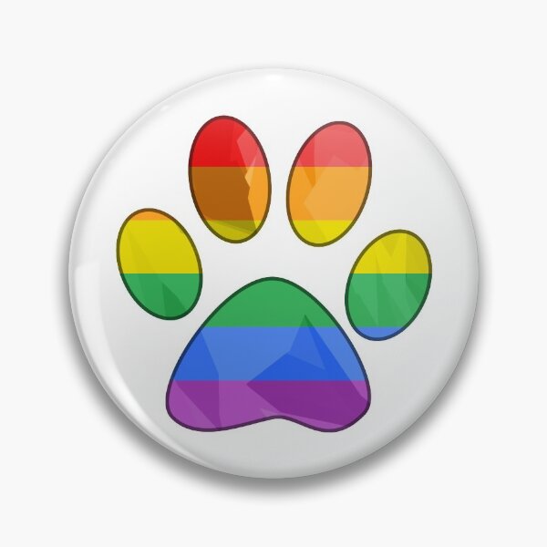 Item preview, Rainbow Gay Pride Paw Sticker Pin Face Mask designed and sold by AbstruseArtisan.