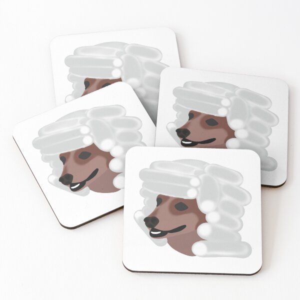 Powder Wig Pooch Coasters (Set of 4)
