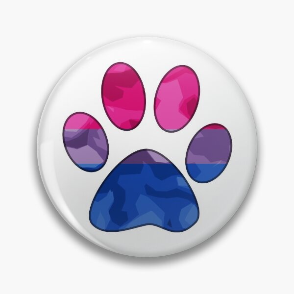 Item preview, Bisexual Pride Paw Sticker Pin Face Mask designed and sold by AbstruseArtisan.
