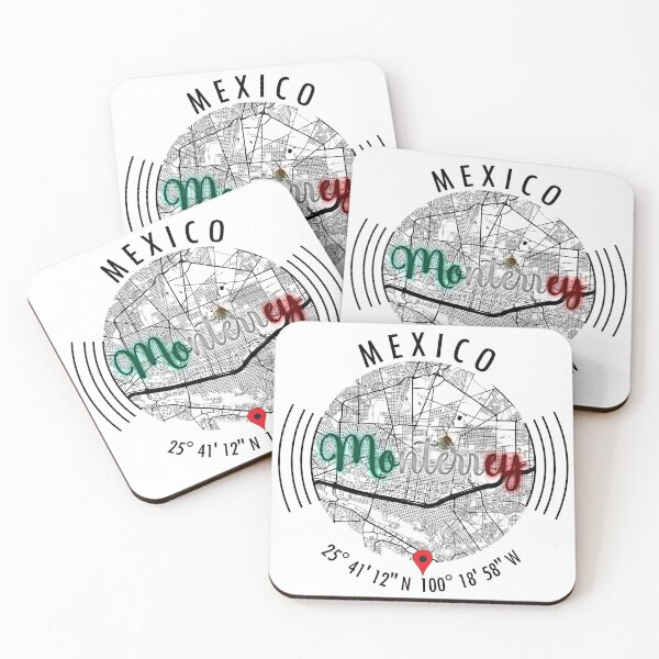 Item preview, Monterrey, MEXICO Road Map Art - Earth Tones designed and sold by hatimelhag.