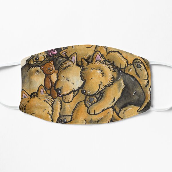 Sleeping pile of Australian Terrier dogs Flat Mask