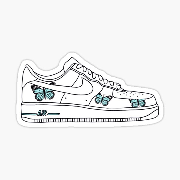 chaussure papillon af1 Sticker