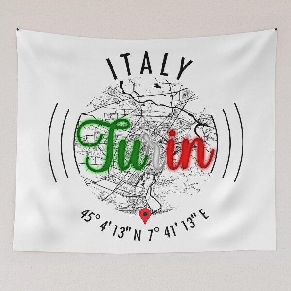Item preview, Turin, ITALY Road Map Art - Earth Tones designed and sold by hatimelhag.