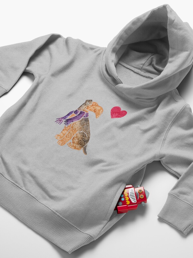Alternate view of Watercolour Airedale Toddler Pullover Hoodie