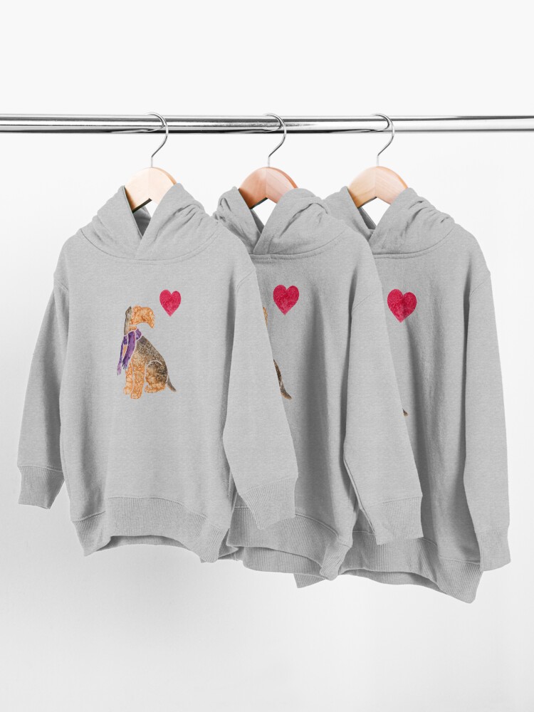 Alternate view of Watercolour Airedale Toddler Pullover Hoodie