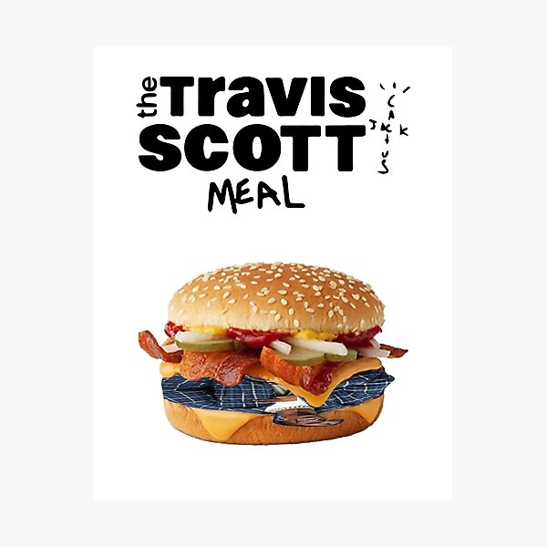 Travis Scott Burger Memes Bape - Travis Scott Fortnite Wall Art Redbubble