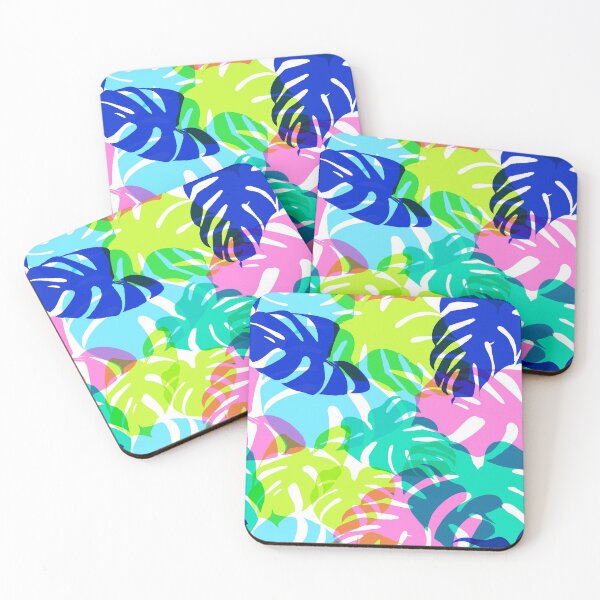 Item preview, Colorful monstera leaves pattern designed and sold by rahmaprojekt.
