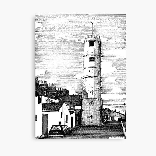 163 - BATH TERRACE LIGHTHOUSE, BLYTH (INK 1988) Canvas Print