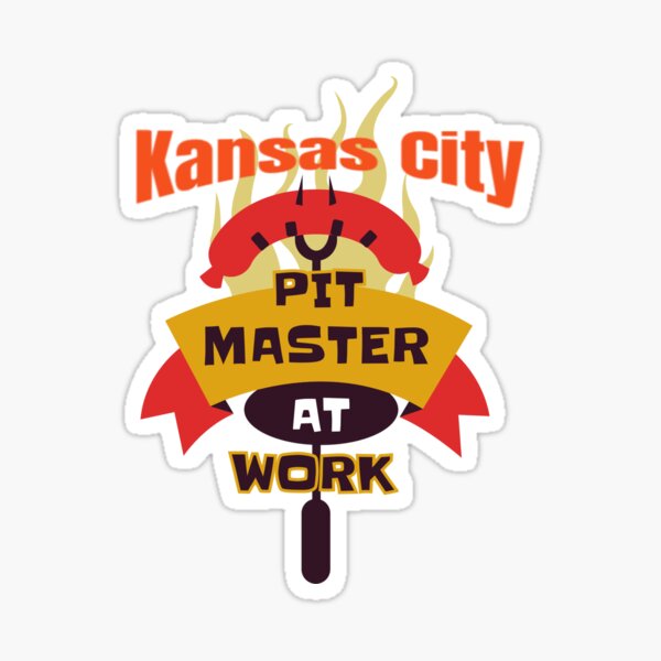 BBQ Kansas City Pitmaster Sausage on a Fork funny design Sticker