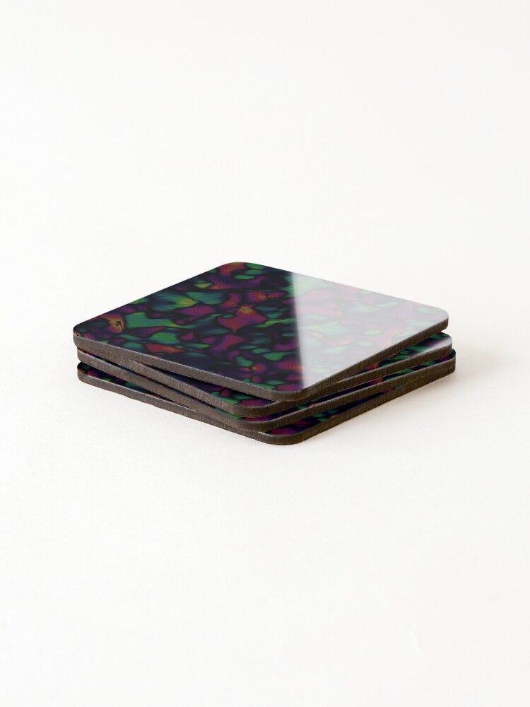 Thumbnail 4 of 5, Coasters (Set of 4), Diagonal Colorful Pattern designed and sold by j-maffe.