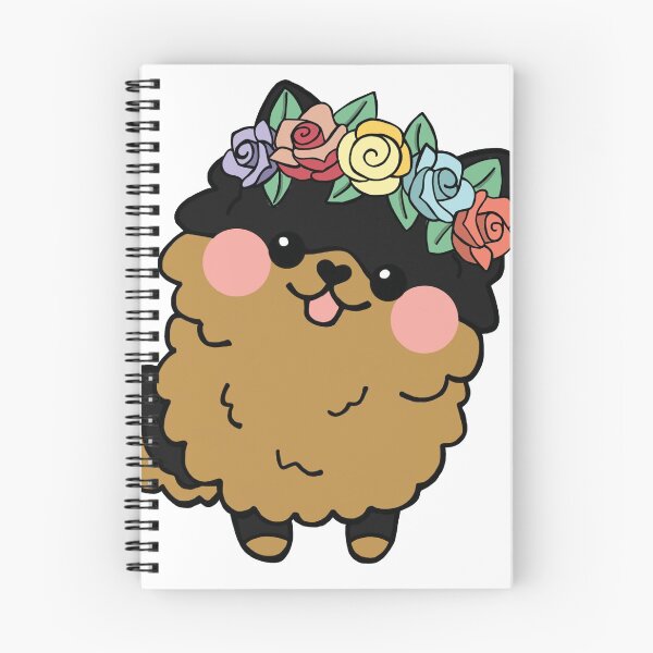 Item preview, Black & Tan Pom with Flower Crown designed and sold by EAMcNamara.