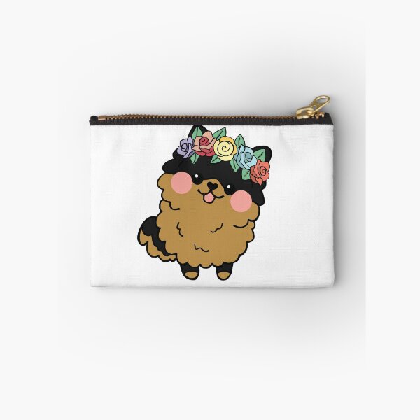 Item preview, Black & Tan Pom with Flower Crown designed and sold by EAMcNamara.
