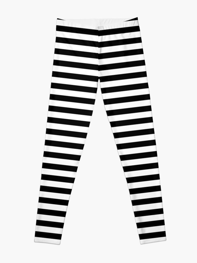 Simplicity Women's Soft Black White Horizontal Striped Leggings White/Black  Pockets, Black/White at Amazon Women's Clothing store