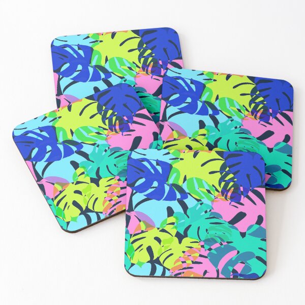 Item preview, Colorful and dark monstera leaves pattern designed and sold by rahmaprojekt.