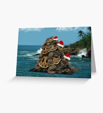 MM .. ICH LIEBE SCHILDKRÖTEN - WEIHNACHTSSCHILDKRÖTEN - KISSEN> TOTE BAG> BILD UND ODER KARTE Grußkarte