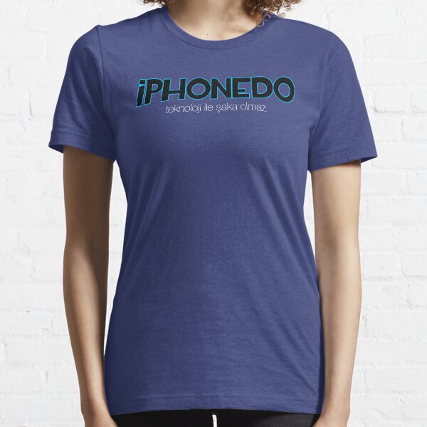 iPhonedo Siyah/Mavi Essential T-Shirt