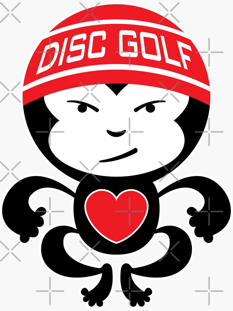 "Love Disc Golf Monkey" Sticker for Sale by UpGoDo Redbubble