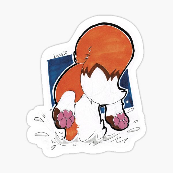 Diving fox Sticker