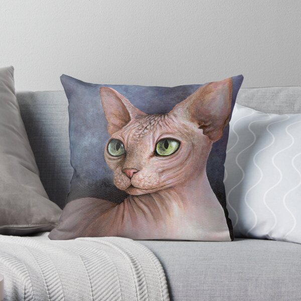 Cat 578 Sphynx cat Throw Pillow
