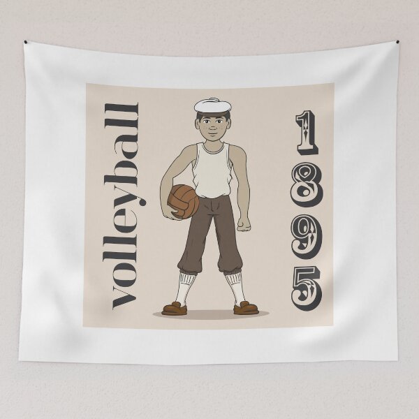 Item preview, Illustration represents volleyball player of old when the sport was created 1895. Ideal for educational, sports and historical materials designed and sold by LucianoCosmo.