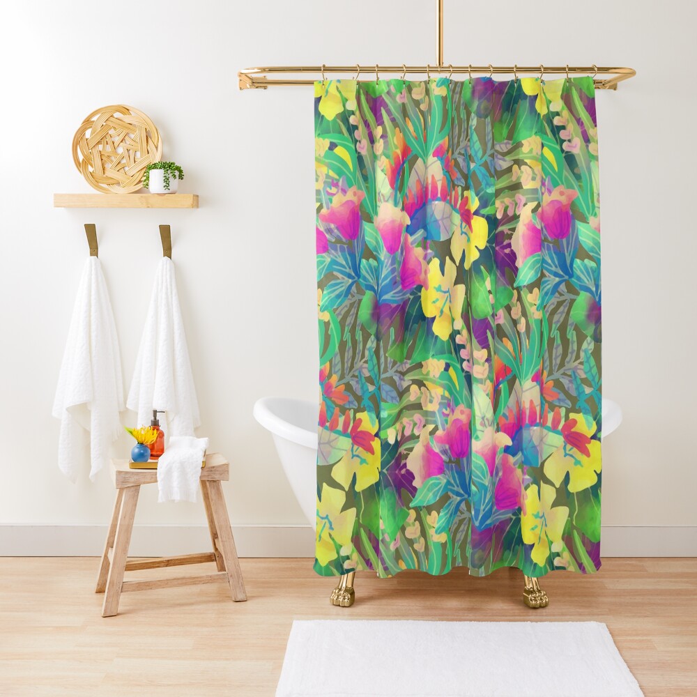 "Exotic Tropical Flowers and Plants" Shower Curtain by bestoffers
