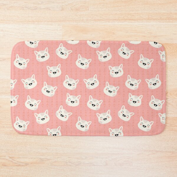 Item preview, white faces of cats on a pink background designed and sold by Lana1512.