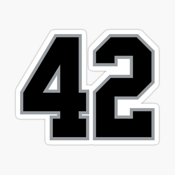 Black Number 42 lucky sports jersey forty two Sticker for Sale by  HeavyStyle