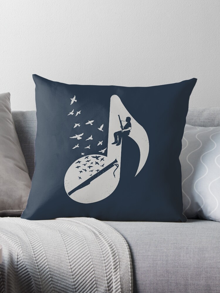 Treble Clef Throw Pillow, Decorative Accent Pillow, Square Cushion