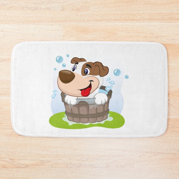 Item preview, Illustration of a dog bathing in a tub of water. Ideal for visual communication, informational and institutional and veterinary material designed and sold by LucianoCosmo.
