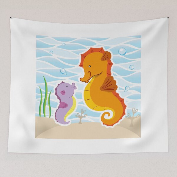 Item preview, Marine animal mascot Seahorse illustration. Ideal for veterinary, biology and zoology materials designed and sold by LucianoCosmo.