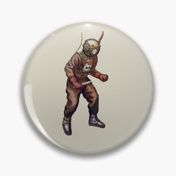 Item preview, Vintage Knife Wielding Diver with Diving Helmet URM designed and sold by urmaddad.