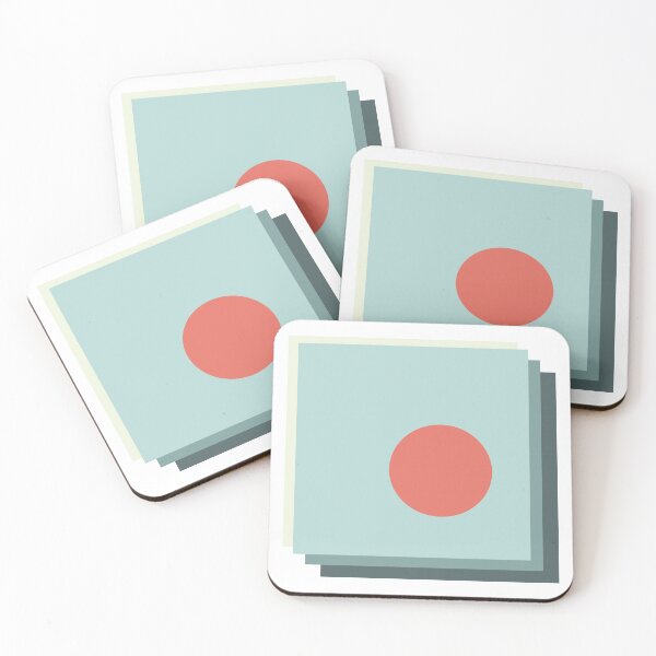 Item preview, Suprematist art composition blue squares and red circles designed and sold by Vela Barrera.