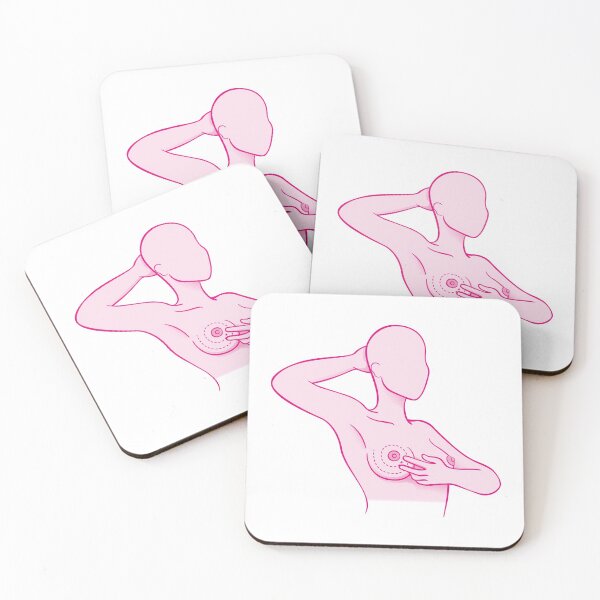 Item preview, Illustration of a woman touching her breasts doing self-examination for breast cancer, prevention and diagnosis for life. Ideal for institutional and educational materials designed and sold by LucianoCosmo.
