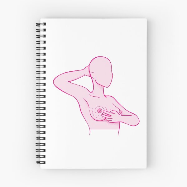 Item preview, Illustration of a woman touching her breasts doing self-examination for breast cancer, prevention and diagnosis for life. Ideal for institutional and educational materials designed and sold by LucianoCosmo.