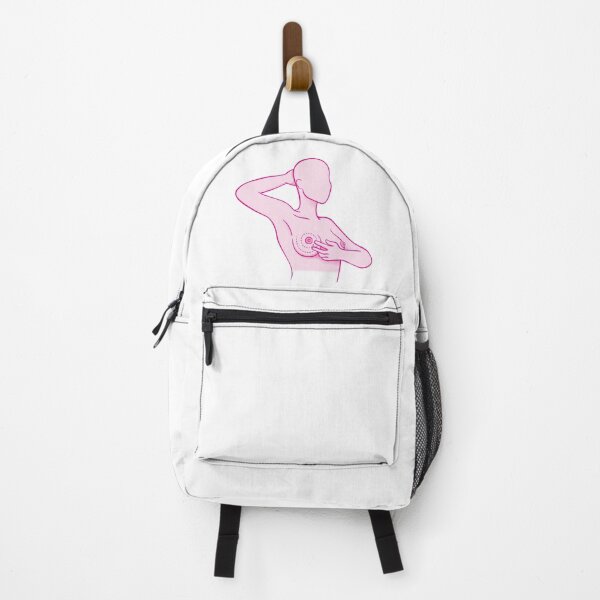 Item preview, Illustration of a woman touching her breasts doing self-examination for breast cancer, prevention and diagnosis for life. Ideal for institutional and educational materials designed and sold by LucianoCosmo.