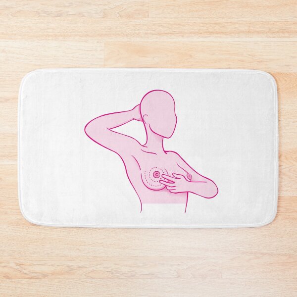 Item preview, Illustration of a woman touching her breasts doing self-examination for breast cancer, prevention and diagnosis for life. Ideal for institutional and educational materials designed and sold by LucianoCosmo.