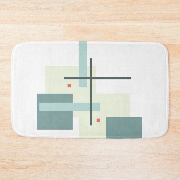 Item preview, Suprematist art composition blue squares and red circles designed and sold by Vela Barrera.