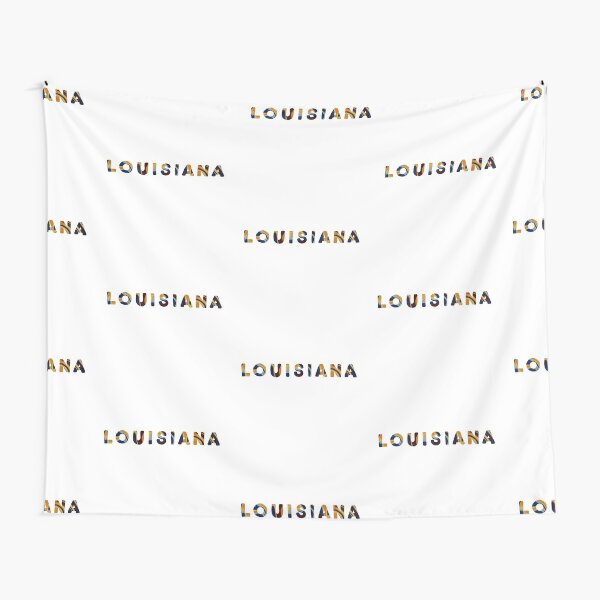 Blue, Orange, Maroon, Yellow, and Grey State of Louisiana Letters Tapestry