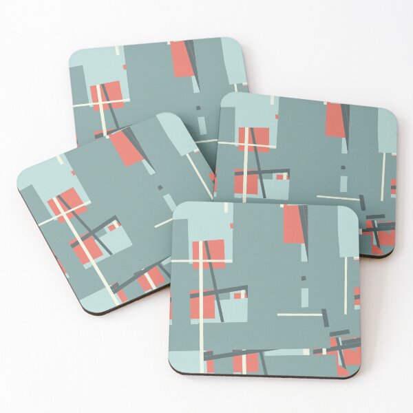 Item preview, Suprematist art composition blue squares and red circles designed and sold by Vela Barrera.