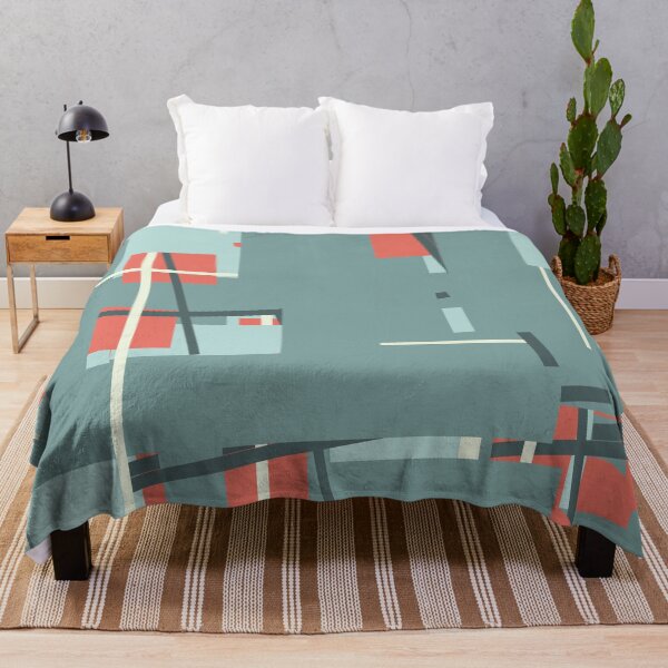Item preview, Suprematist art composition blue squares and red circles designed and sold by Vela Barrera.