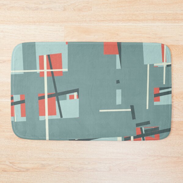 Item preview, Suprematist art composition blue squares and red circles designed and sold by Vela Barrera.