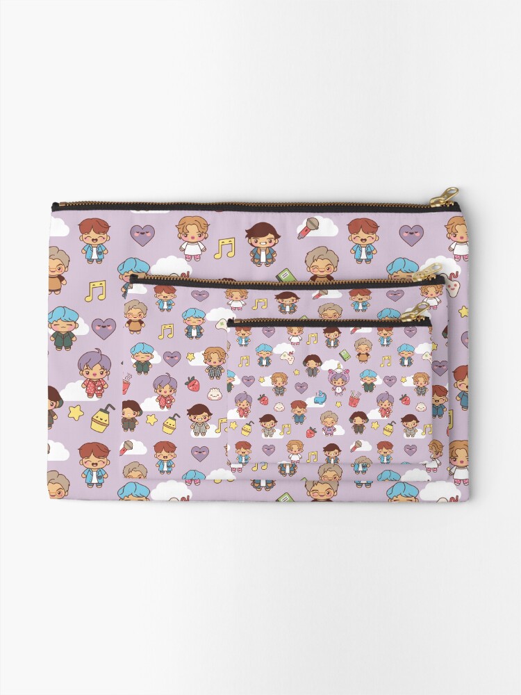 Alternate view of BTS Pajama Party (Purple, Pouches & Sleeves) Zipper Pouch