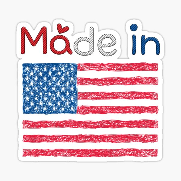 Made In The Usa - Drawn with a pen Sticker