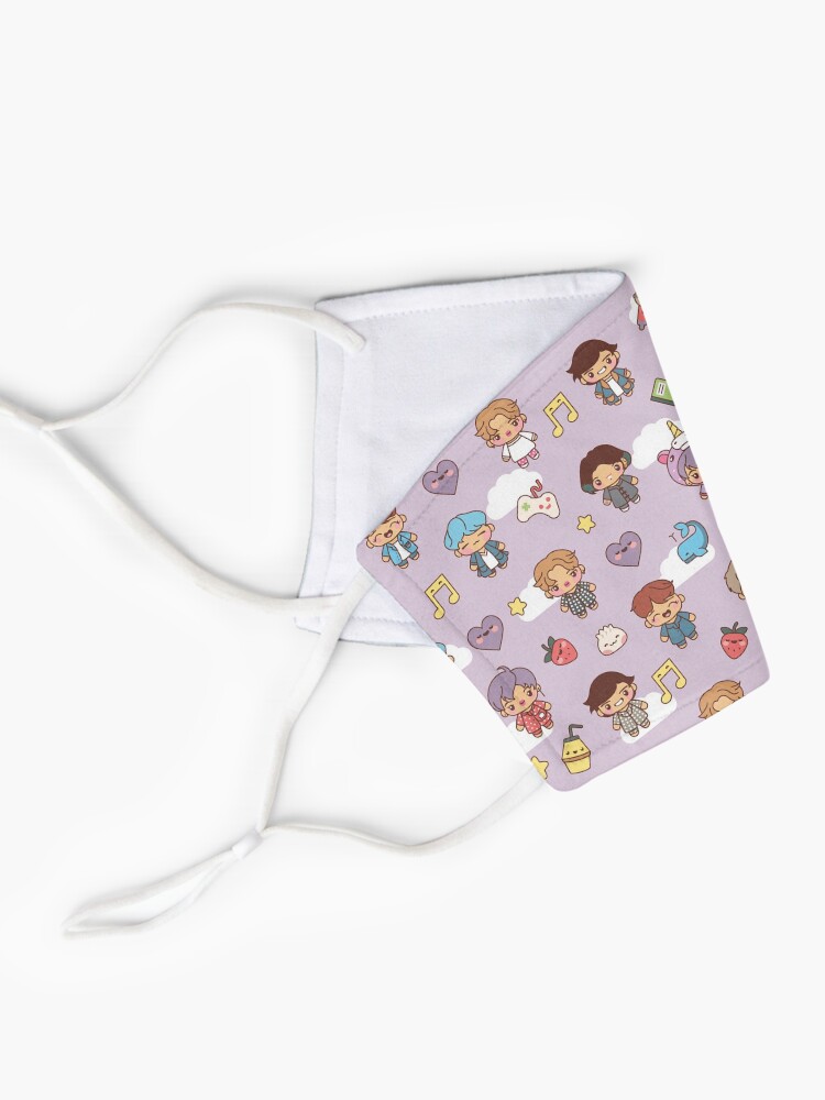 Alternate view of BTS Pajama Party (Purple, Masks) Mask