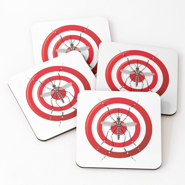 Item preview, Nature, Aedes Aegypti mosquitoes stilt with sight signal or target, top view. Ideal for informational and institutional related sanitation and care designed and sold by LucianoCosmo.