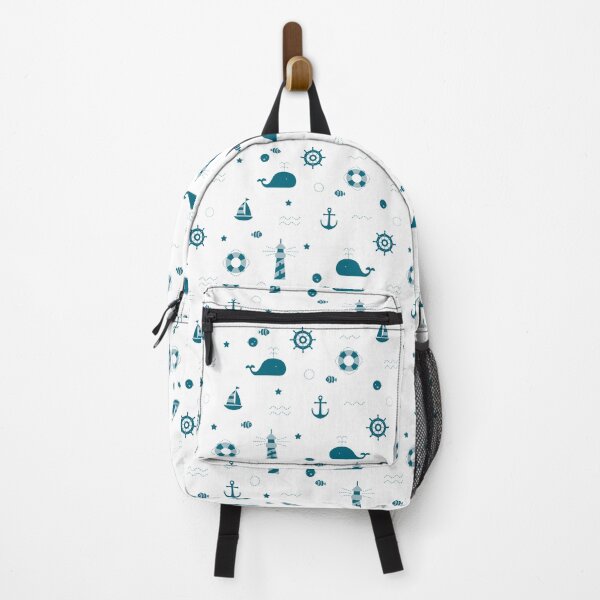 Item preview, Nautical Design - Whales, Fish, Lighthouses, Anchors and Waves - Blue and White design designed and sold by Konnectd.