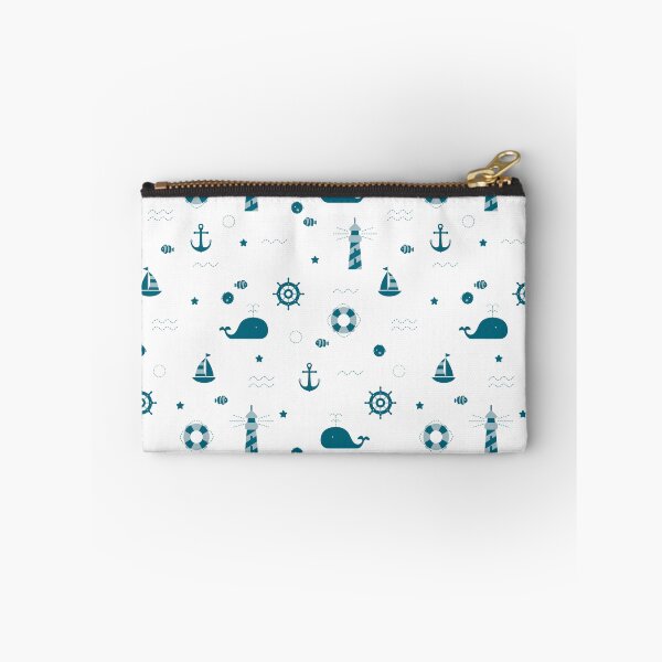 Artikelvorschau, Nautisches Design - Wale, Fische, Leuchttürme, Anker und Wellen - Blaues und weißes Design entworfen und verkauft von Konnectd.