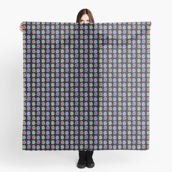 Wug print (multicolour on black) Scarf